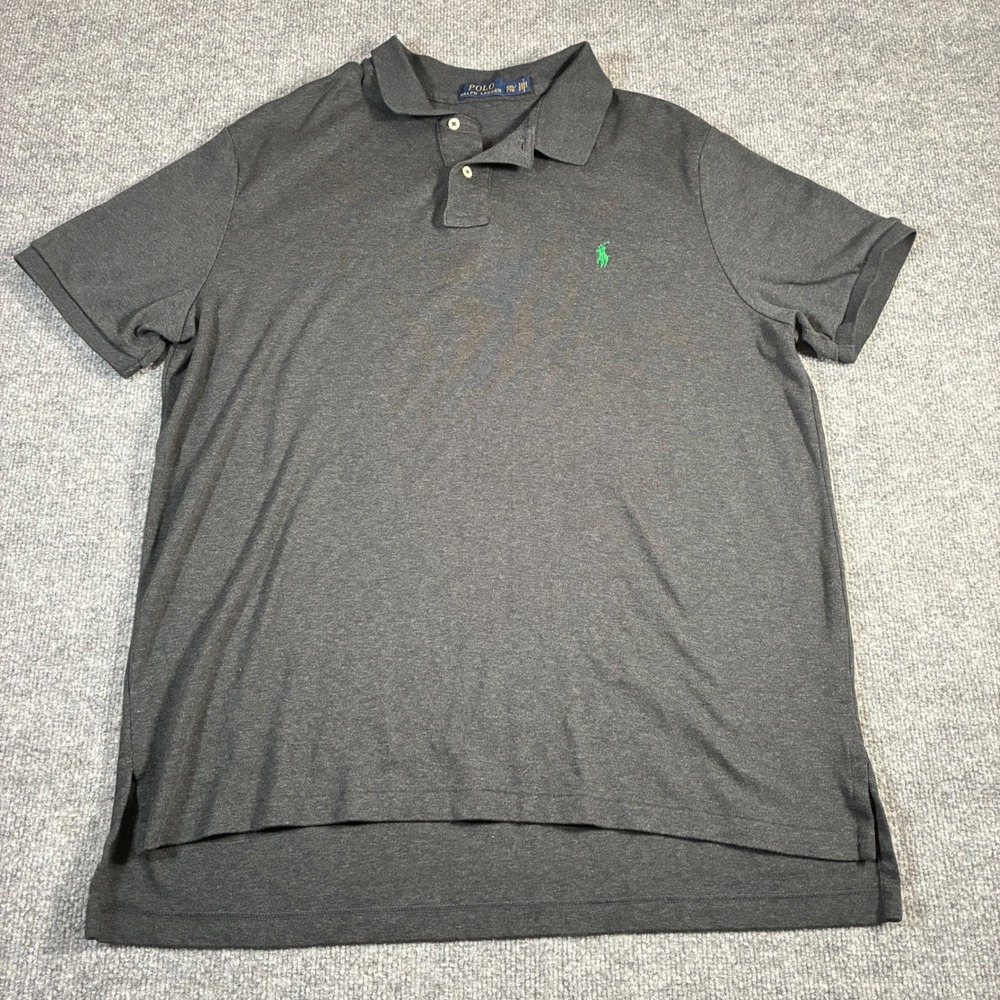 Polo Ralph Lauren Polo‎ Shirt Mens XXL Gray Cotton Pony Short Sleeve